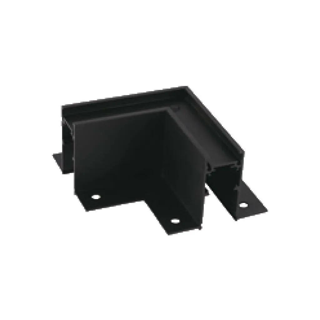Connettore Terminale a Forma di L Per Binari Trimless Colore Nero, vista angolata