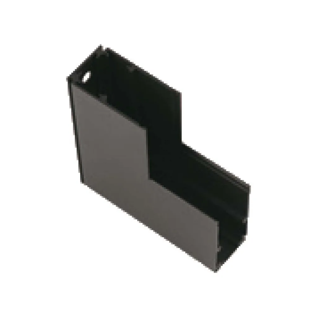 Connettore Verticale a Forma di L per Binario Magnetico Colore Nero, vista angolata