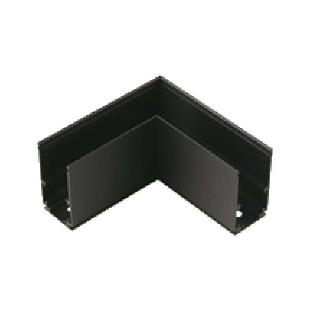 Connettore a Forma di L per Binario Magnetico Colore Nero, vista angolata