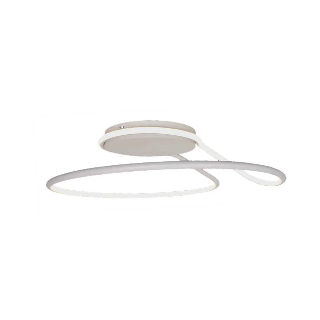 Lampadario LED dal Design Moderno Rotondo 54W in Alluminio Dimmerabile TRIAC Colore Bianco 4000К, vista angolata