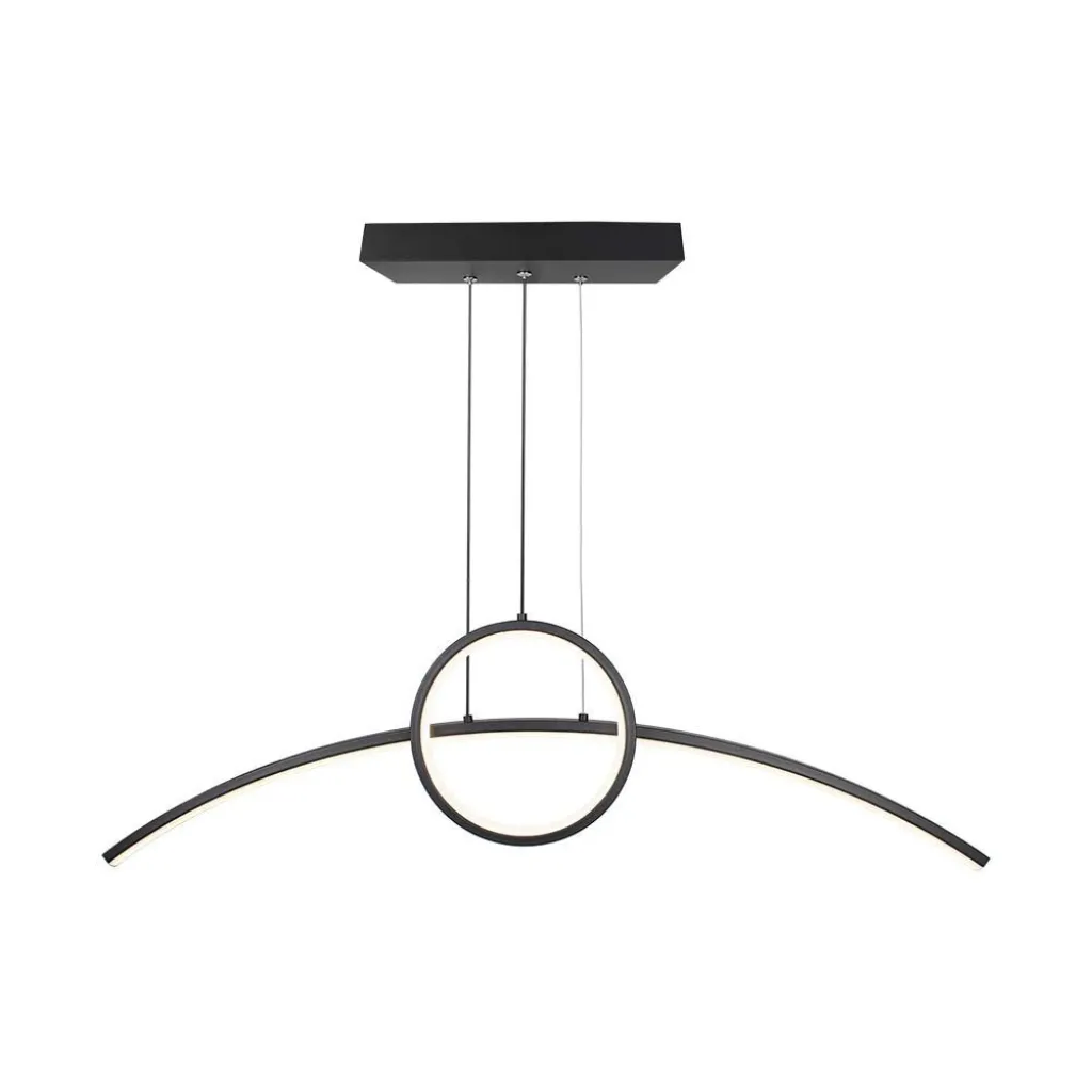 Lampadario LED a Sospensione 30W dal Design Moderno Colore Nero 4000K, vista frontale