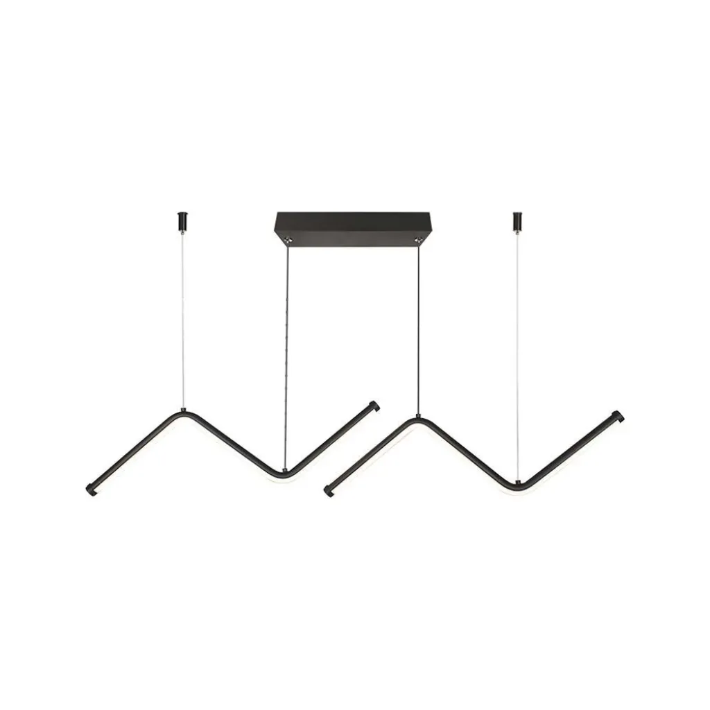 Lampadario LED a Sospensione 12W dal Design Moderno Colore Nero 4000K, vista frontale