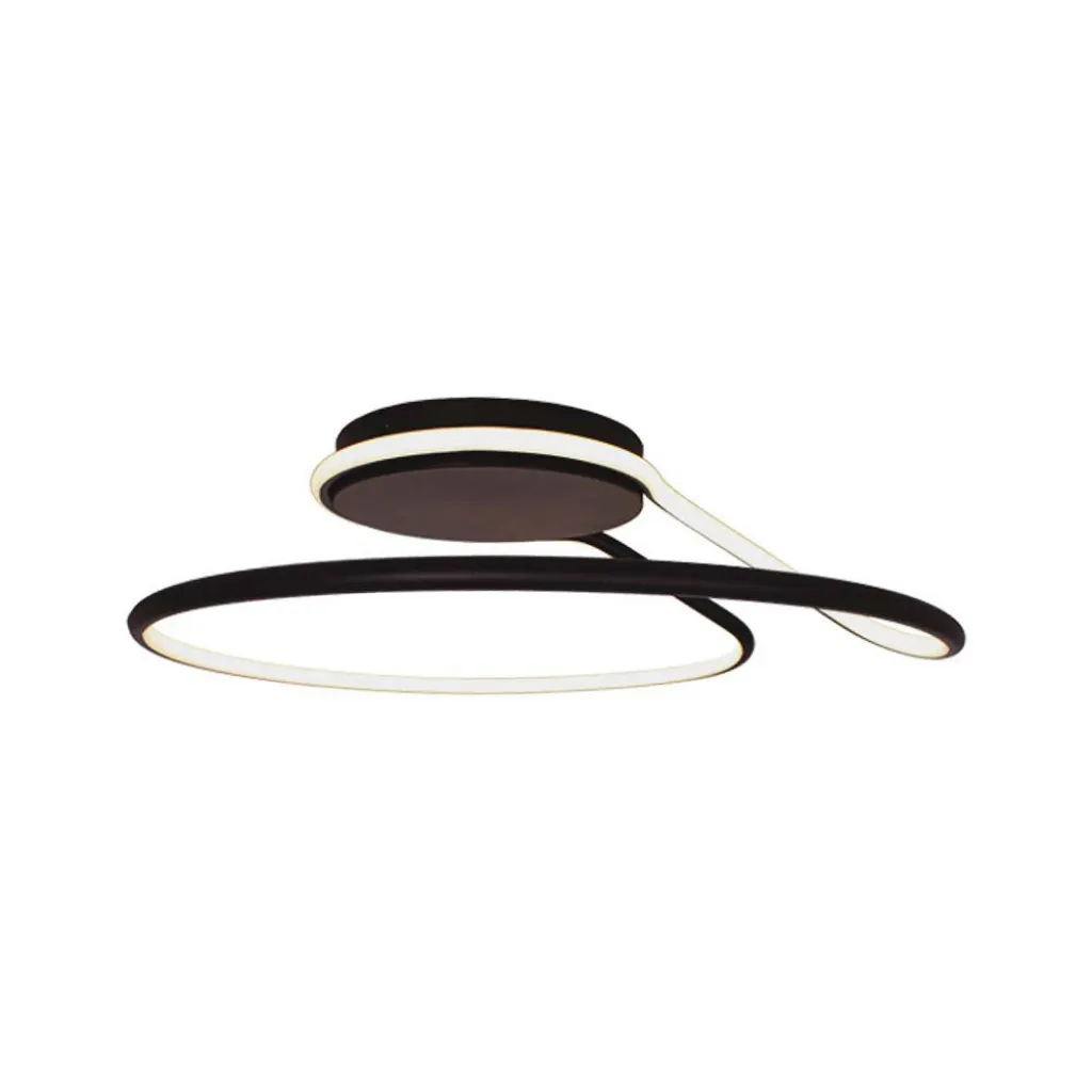 Lampadario LED dal Design Moderno Rotondo 24W in Alluminio Colore Nero 4000К, vista angolata