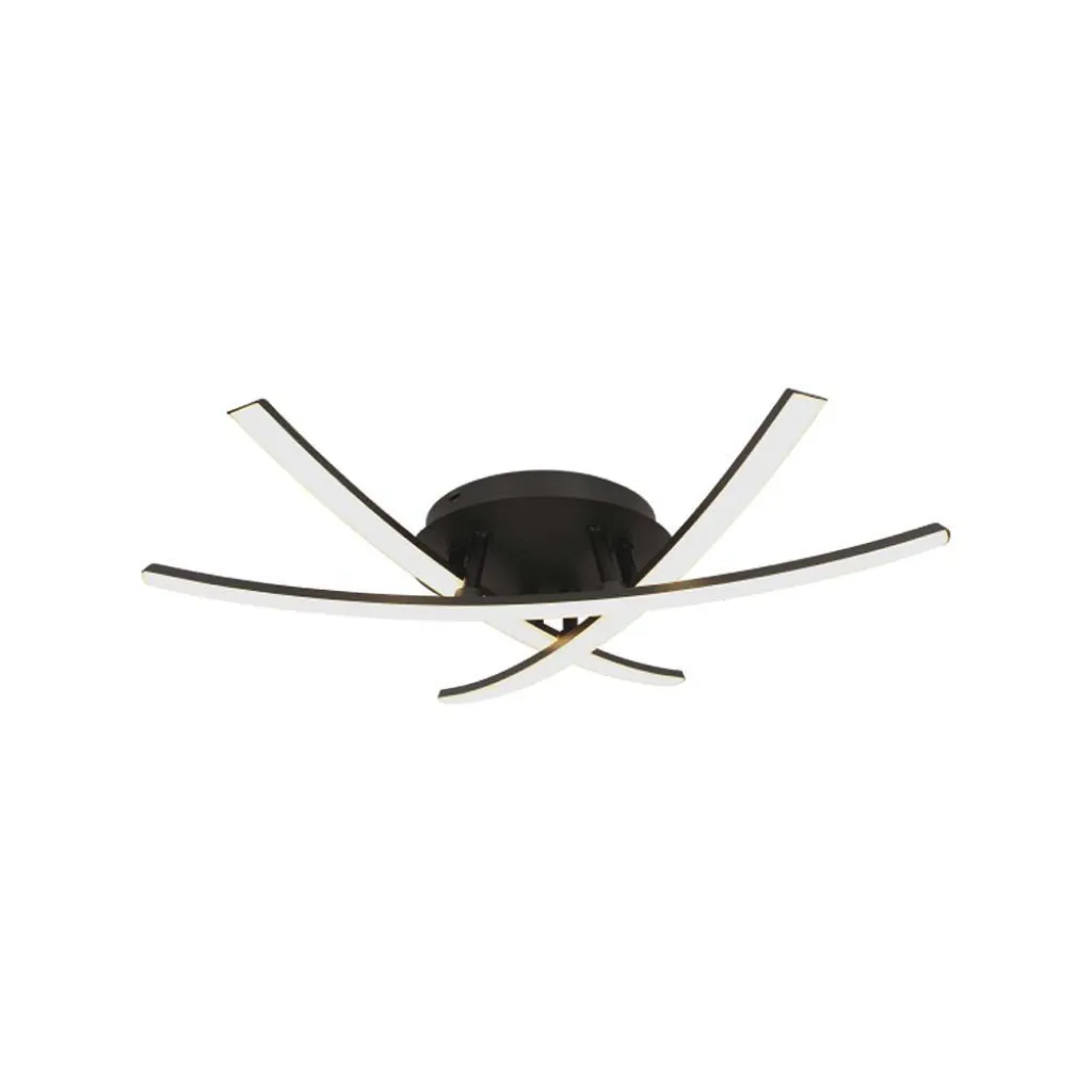 Lampadario LED dal Design Moderno 3L 20W Colore Nero 460x410x125mm 3000K, vista frontale