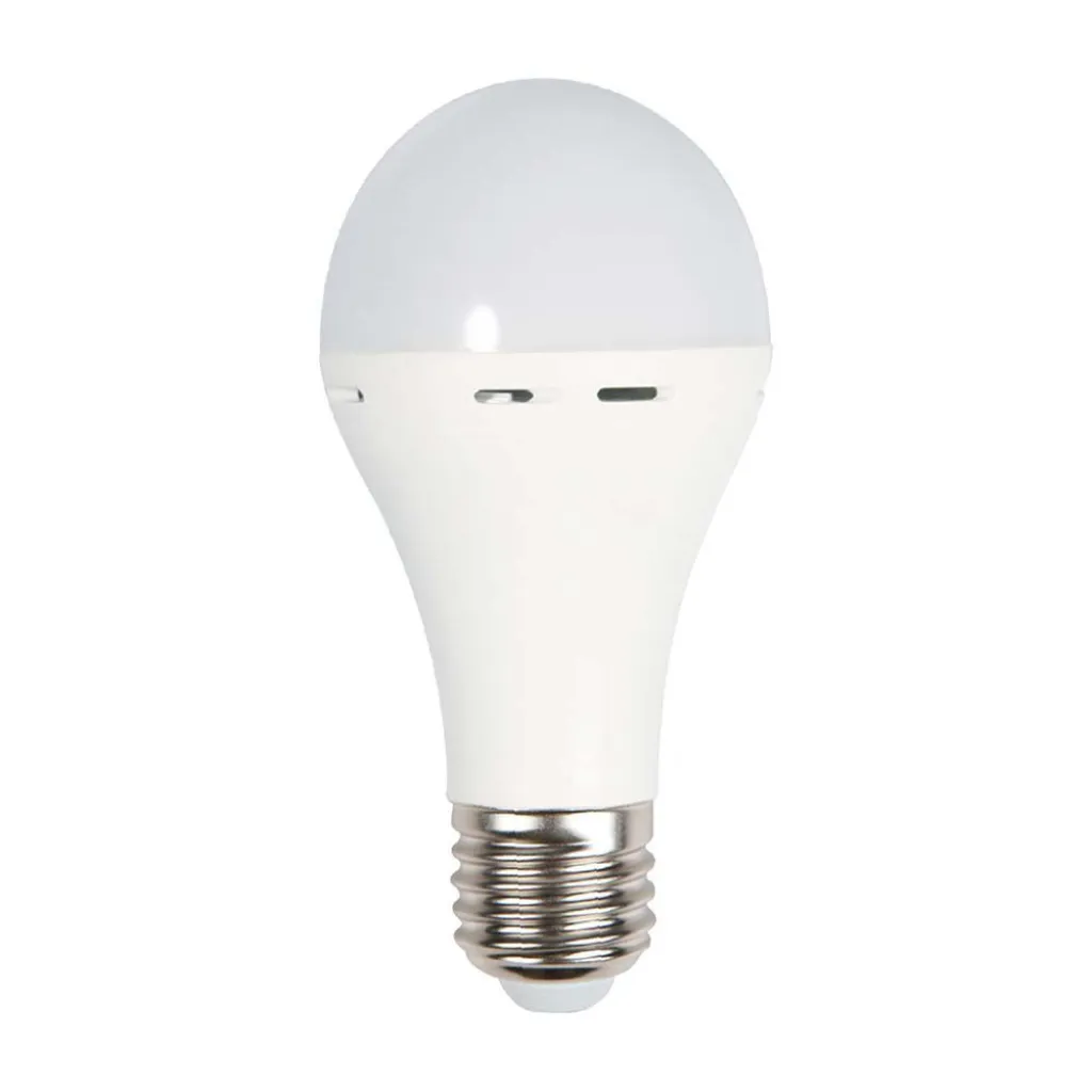 Lampadina LED Utilizzabile Come Torcia E27 9W A70 con Batteria da 3h 4000K, vista frontale