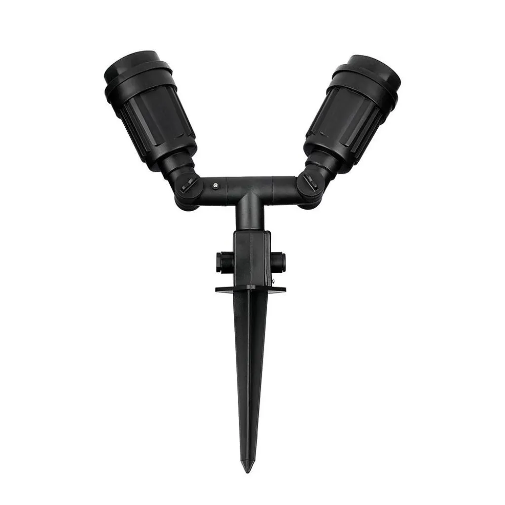 Picchetto con Portalampada E27 Doppio, vista frontale