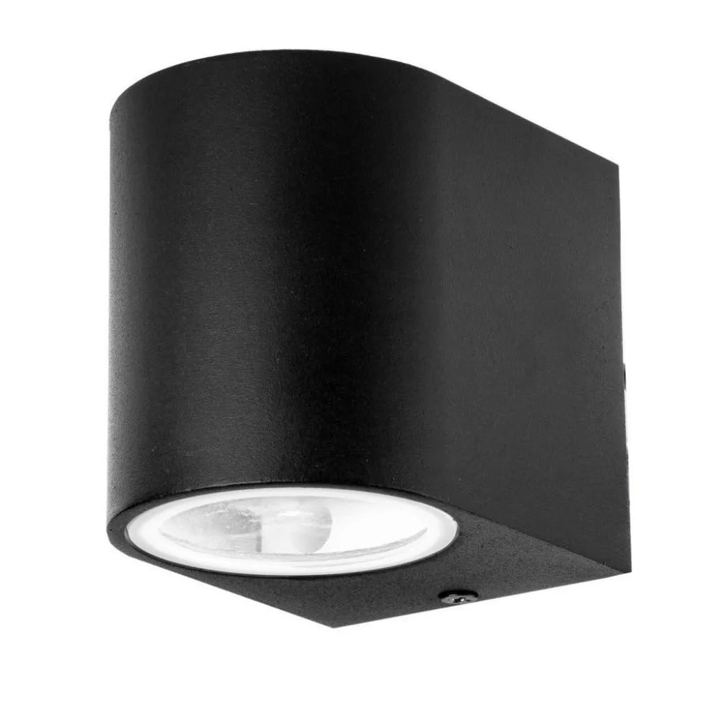 Portafaretto LED da Muro Rotondo GU10 (Max 35W) Colore Nero, vista angolata