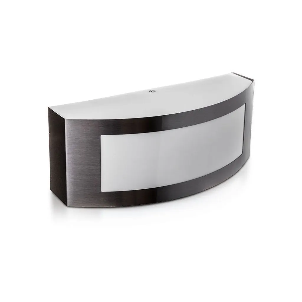 Lampada LED da Muro Arrotondata con Portalampada E27 (Max 15W) Grigia, vista angolata frontale