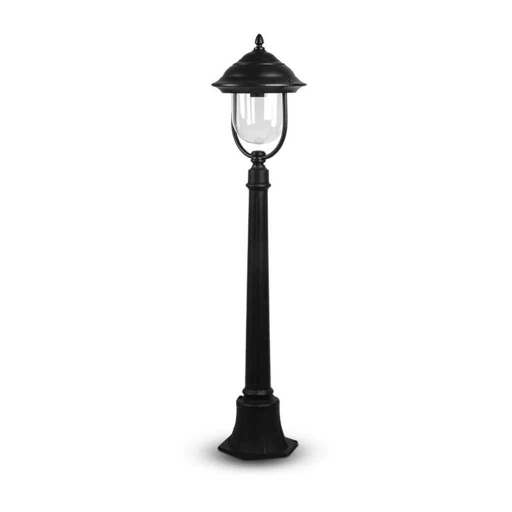 Lampada LED da Terra a Lanterna con Portalampada E27 (Max 60W) Colore Nero h:110cm, vista frontale