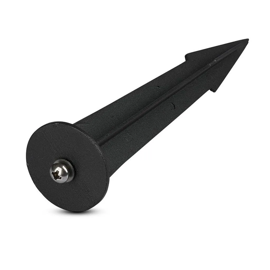 Picchetto in Alluminio per Fari LED Colore Nero d: 35mm H:150mm, vista angolata