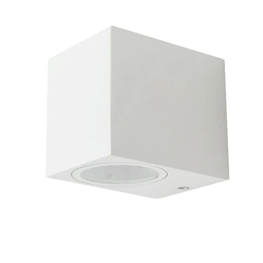 Portafaretto LED da Muro Quadrato GU10 (Max 35W) Colore Bianco, vista angolata dal basso