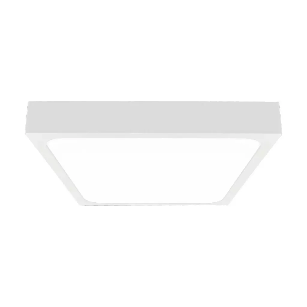 Plafoniera LED Quadrata 24W con Sensore di Movimento a Microonde Colore Bianco 4000K, vista frontale