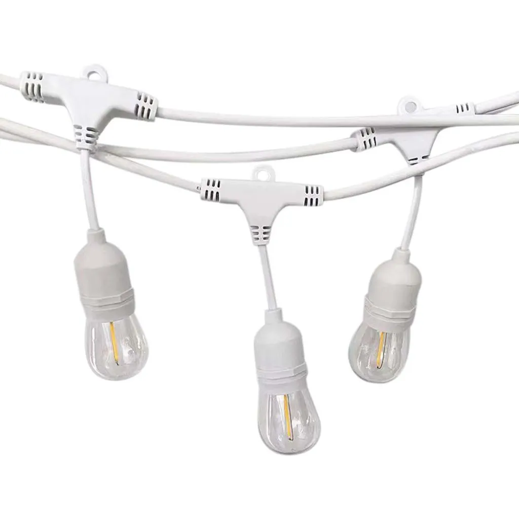 Catenaria 15m LED E27 Colore Bianco con Presa e Spina EU Lampadine NON incluse, vista ravvicinata