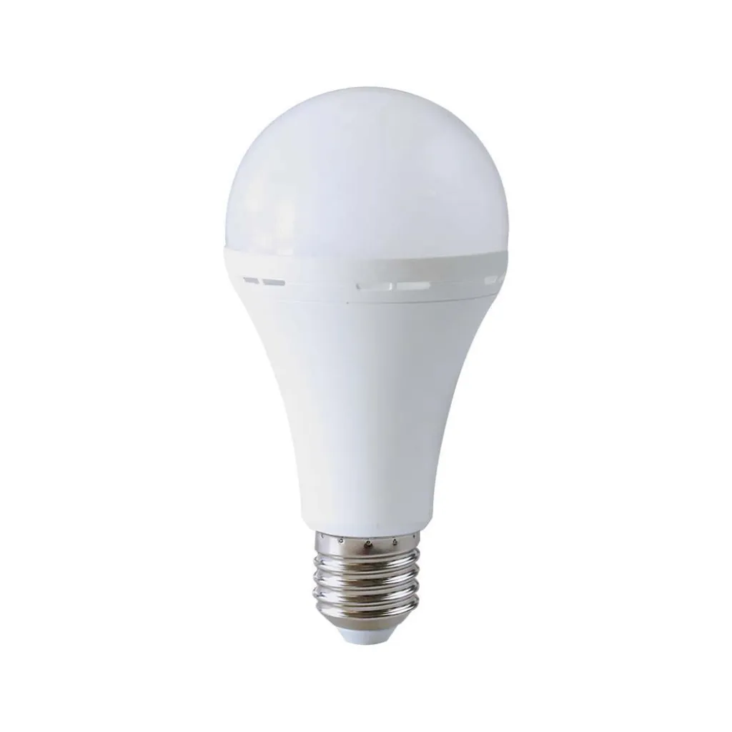 Lampadina LED Utilizzabile Come Torcia E27 15W A90 con Batteria da 4.5h 4000K, vista frontale