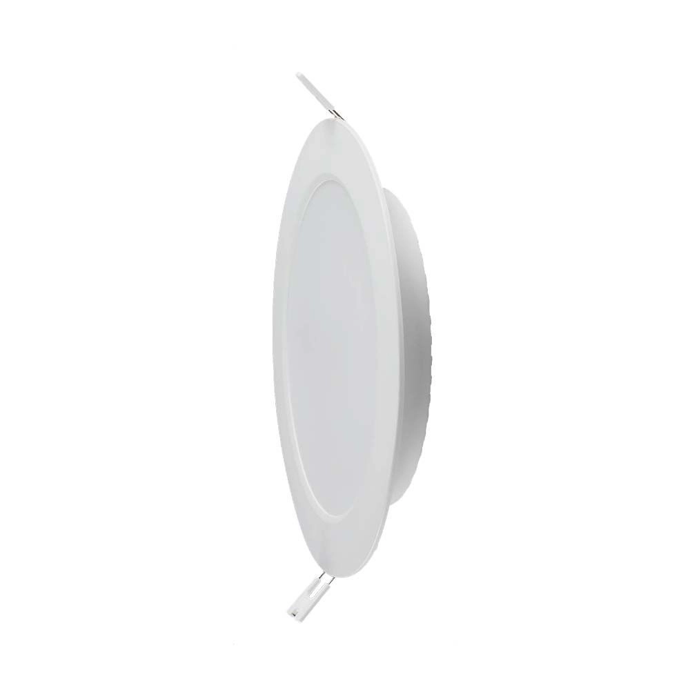Mini Pannello LED Chip Samsung 24W Rotondo da Incasso Compatibile con Foro 275-280mm Colore Bianco 4000K, vista laterale
