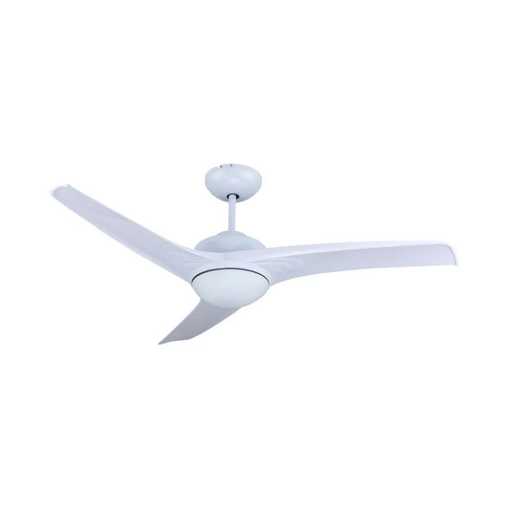 Ventilatore LED da Soffitto 15W 3 in 1 con Motore a Corrente Continua da 35W con Telecomando 3 pale, vista angolata