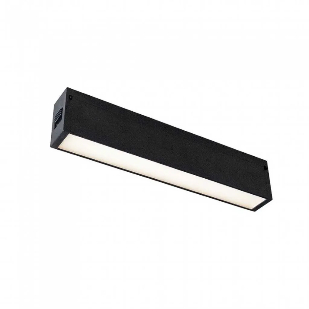 Plafoniera LED SMD Lineare da Binario Magnetica 20W 24V 652x35x59mm Colore Nero 4000K CRI90, vista angolata