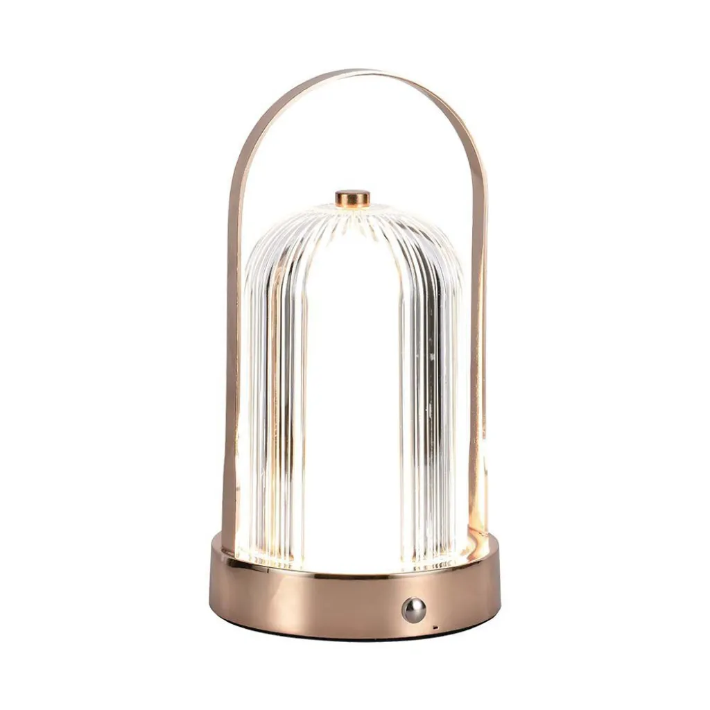 Lampada LED da Tavolo 1W 120x190 Colore Bronzo antico Ricaricabile con USB C Touch Dimmerabile 3in1, vista frontale