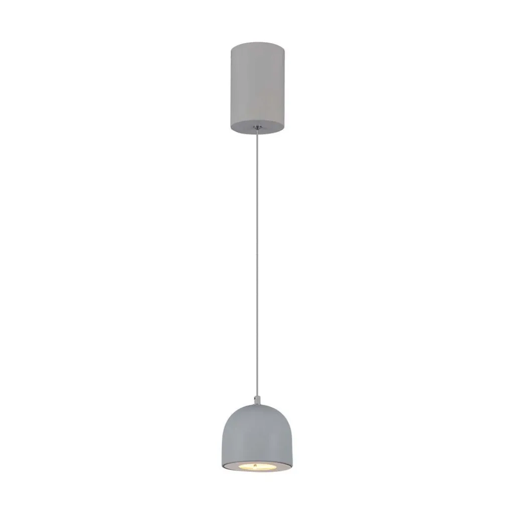 Lampadario LED a Sospensione 8.5W a Forma di Coppa in Metallo 10x162cm 3000K Colore Grigio Chiaro, vista frontale