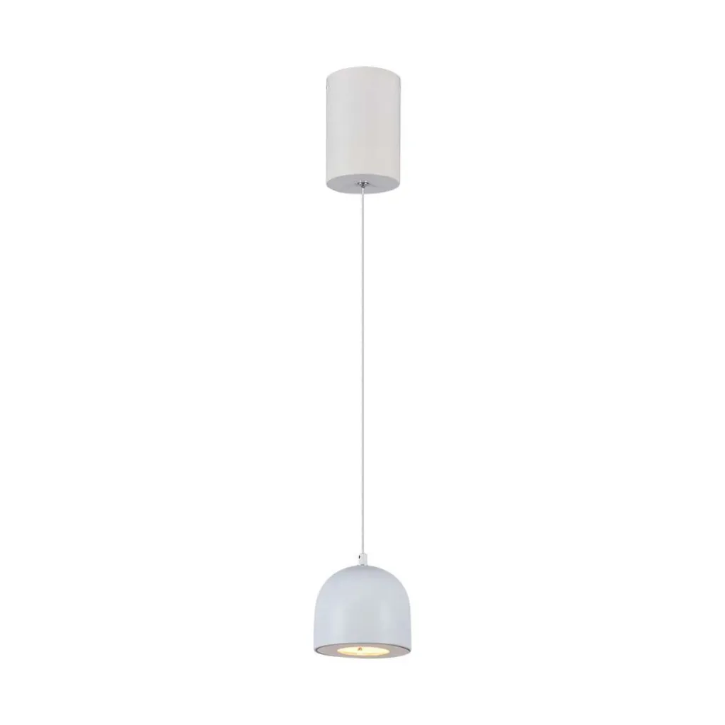 Lampadario LED a Sospensione 8.5W a Forma di Coppa in Metallo 10x160cm Regolabile 3000K Touch On-Off Colore Grigio Chiaro, vista frontale