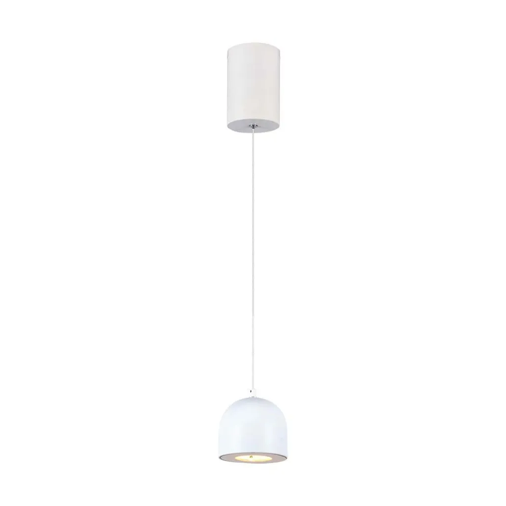 Lampadario LED a Sospensione 8.5W a Forma di Coppa in Metallo 10x160cm Regolabile 3000K Touch On-Off Colore Bianco, vista frontale