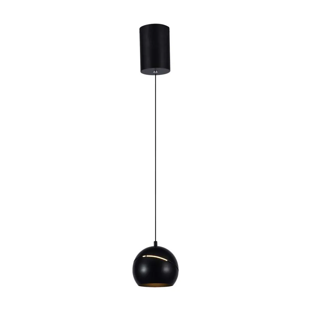 Lampadario LED a Sospensione 8.5W a Forma di Coppa in Metallo 12x162cm 3000K Colore Nero, vista frontale