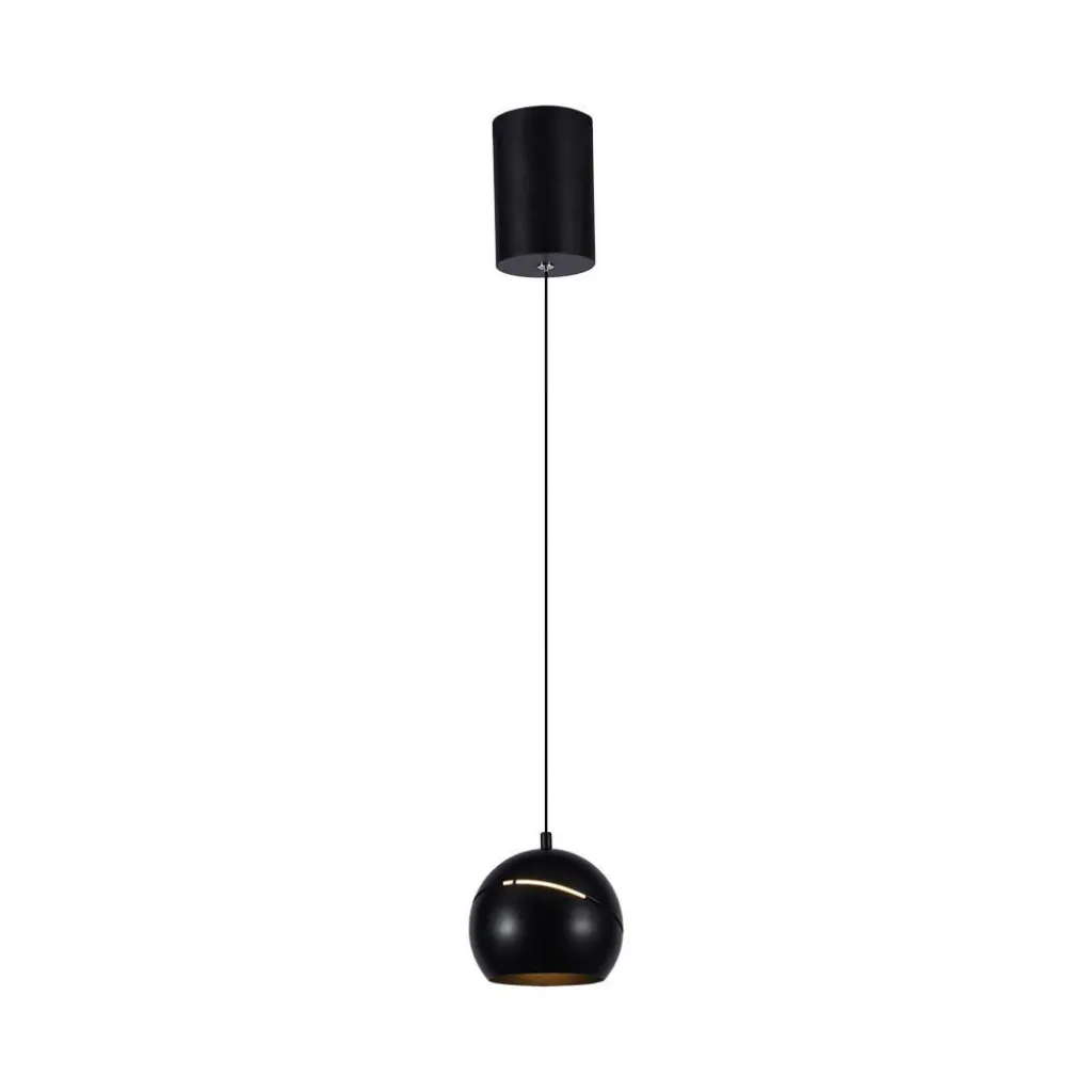 Lampadario LED a Sospensione 8.5W a Forma di Campana in Metallo Colore Nero 12x160cm Regolabile Touch On-Off 3000K, vista frontale