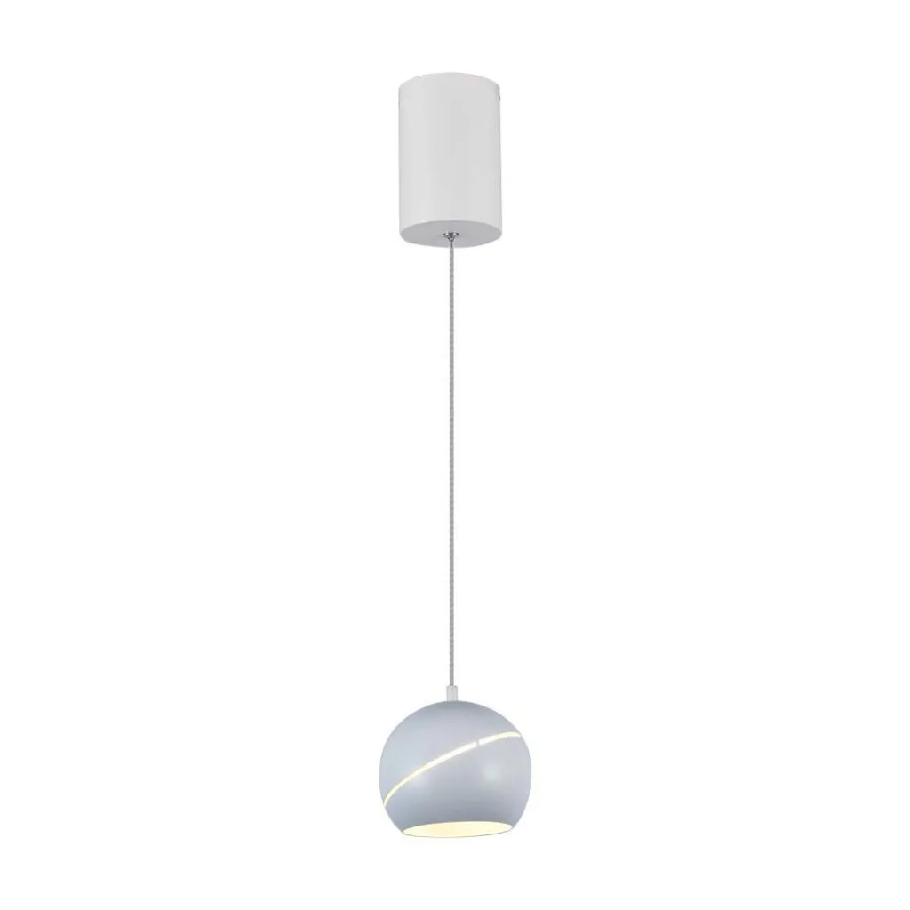 Lampadario LED a Sospensione 8.5W a Forma di Campana in Metallo Colore Bianco 12x160cm Regolabile Touch On-Off 3000K, vista frontale