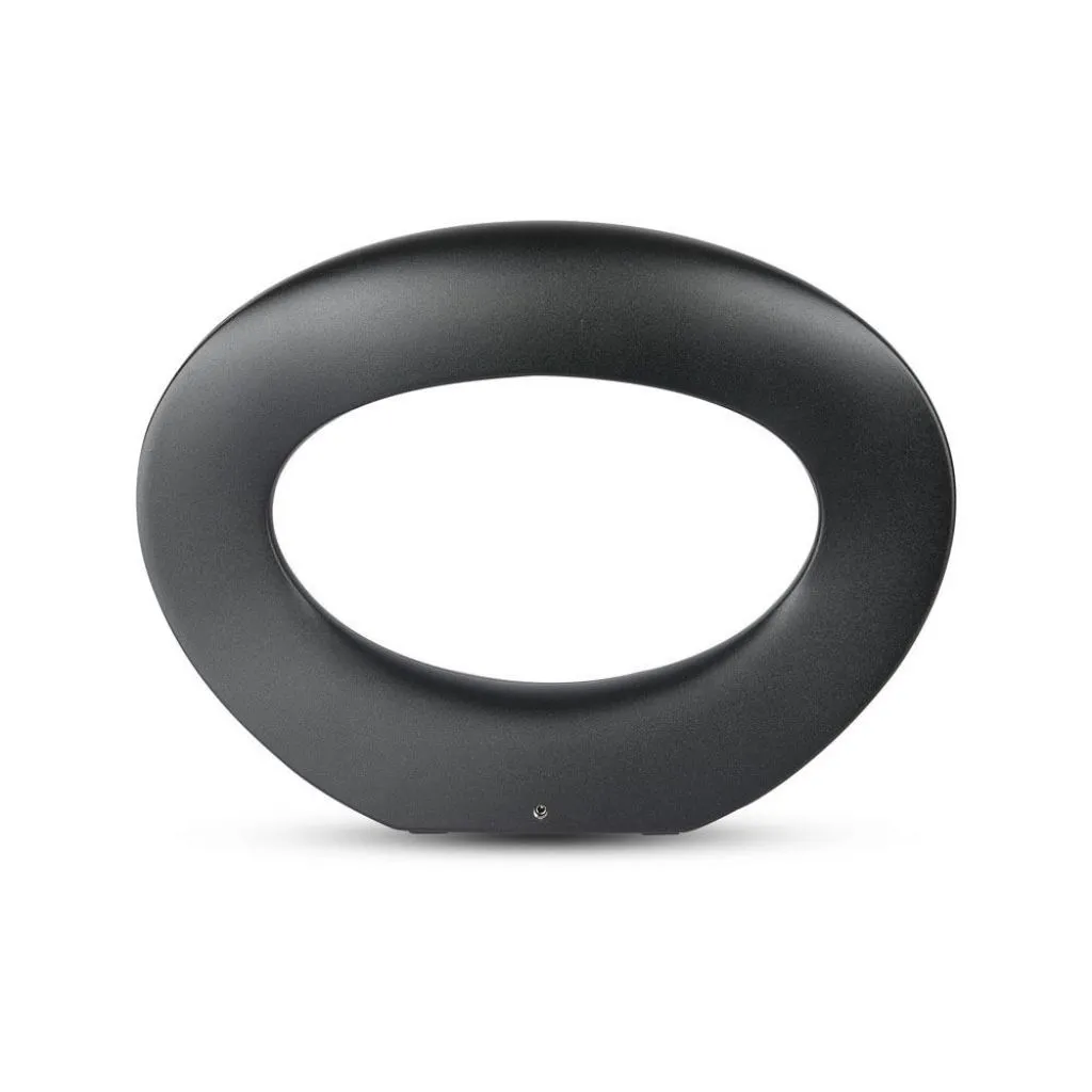 Lampada Led Da Muro Arrotondata 10W 110Lmw Colore Nero 3000K, vista frontale