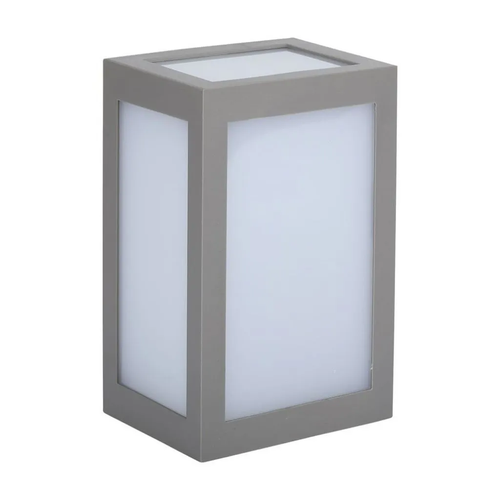 Lampada LED da Muro a Lanterna 12W Colore Grigio 6400K, vista angolata