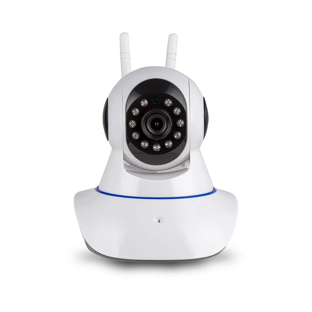 Camera di Videosorveglianza Interno IP WiFi PTZ 1MP 720px Visione Notturna Sensore di Movimento con Microfono e Speaker, vista frontale