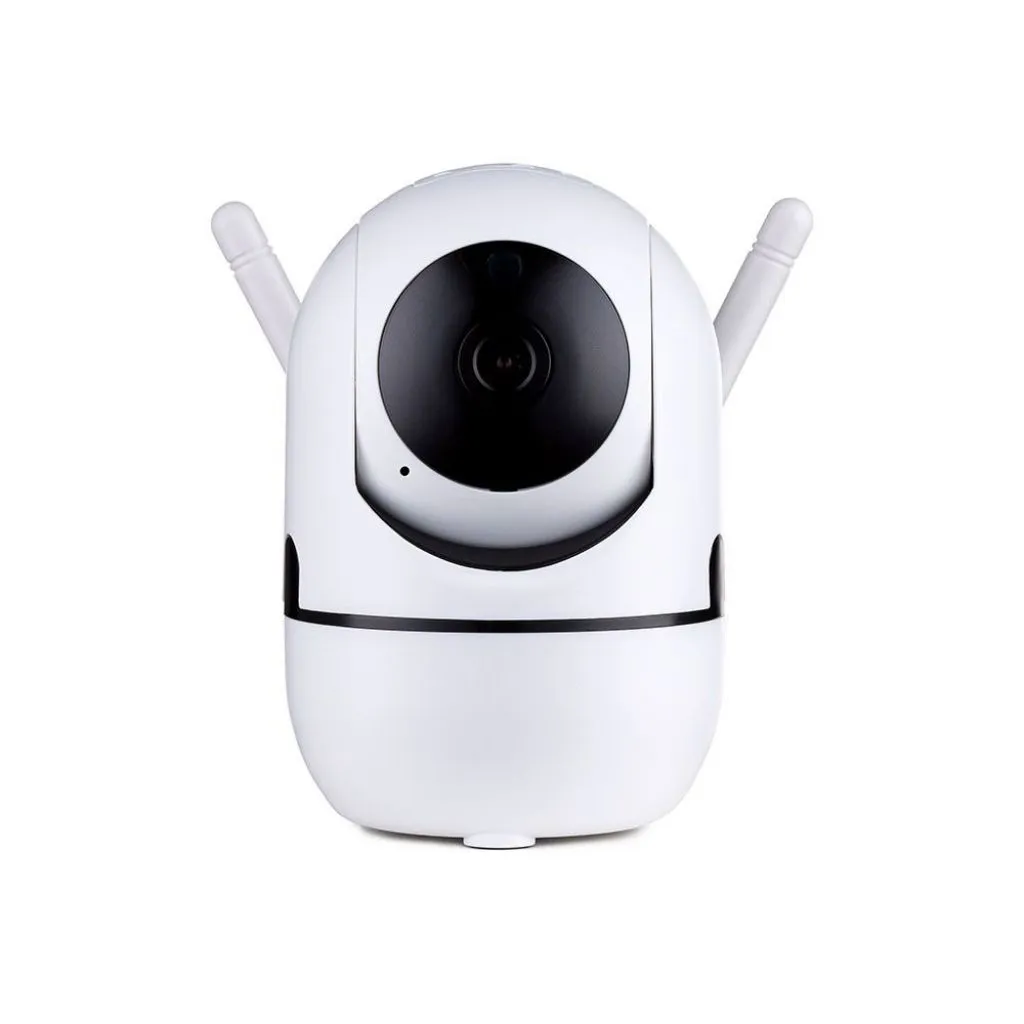 Camera di Videosorveglianza da Interno 2MP 1080px IP WiFi Orientabile PTZ Visione Notturna e Sensore di Movimento con Microfono e Altoparlante Integrati SD 64Gb Colore Bianco, vista frontale