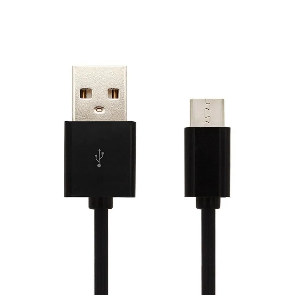 Cavo da Micro-USB a USB-A 3m Ricarica Rapida 2.4A Colore Nero, vista generale dei connettori