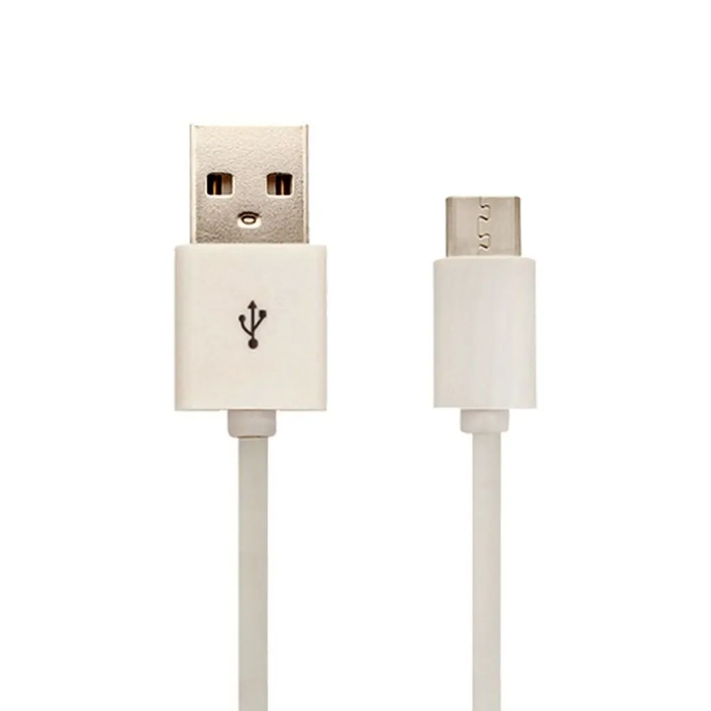 Cavo da Micro-USB a USB-A 1.5m Ricarica Rapida 2.4A Colore Bianco, vista dei connettori