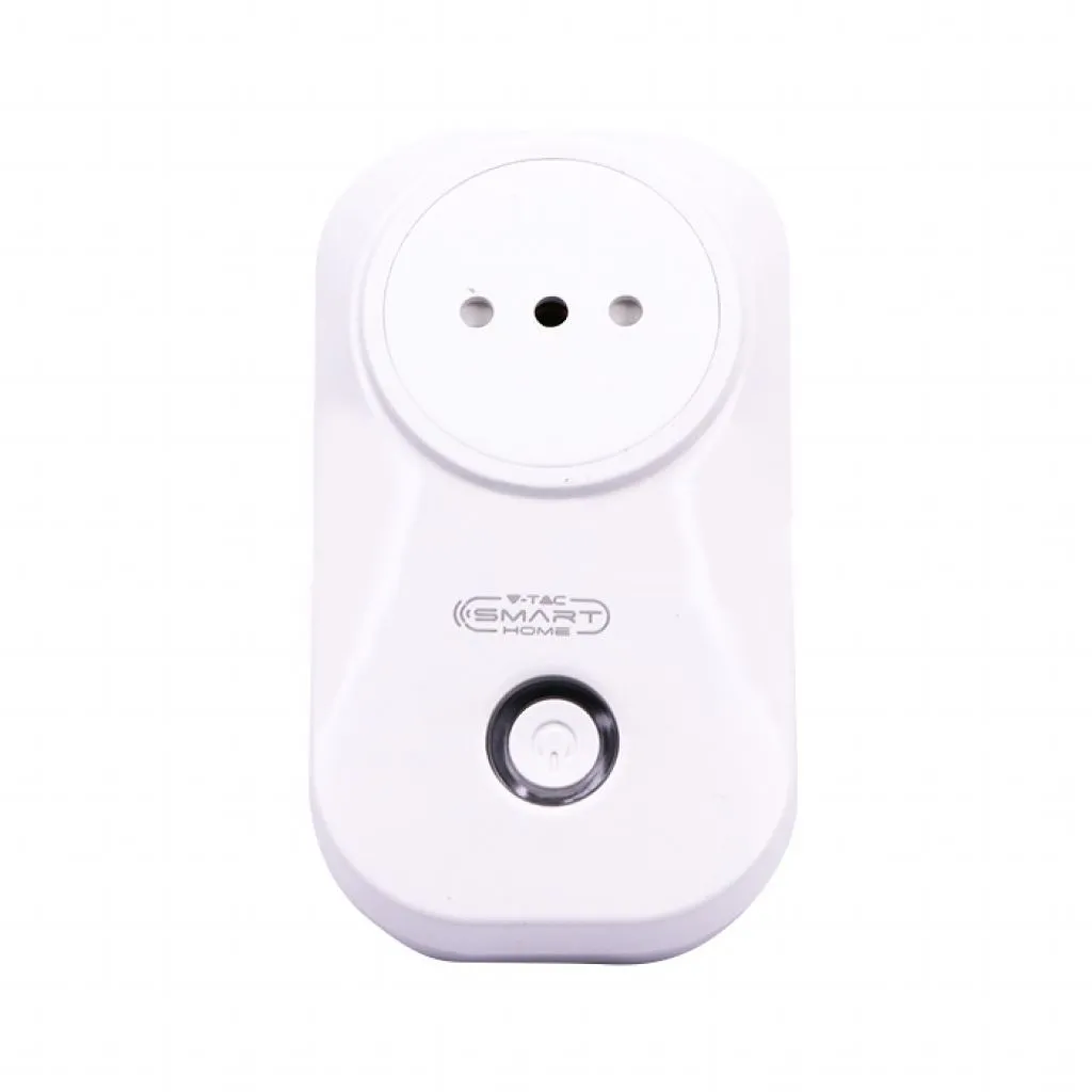 Spina Wifi Italiana con Interruttore Compatibile ad Amazon Alexa Google Home e Nest Colore Bianco, vista frontale