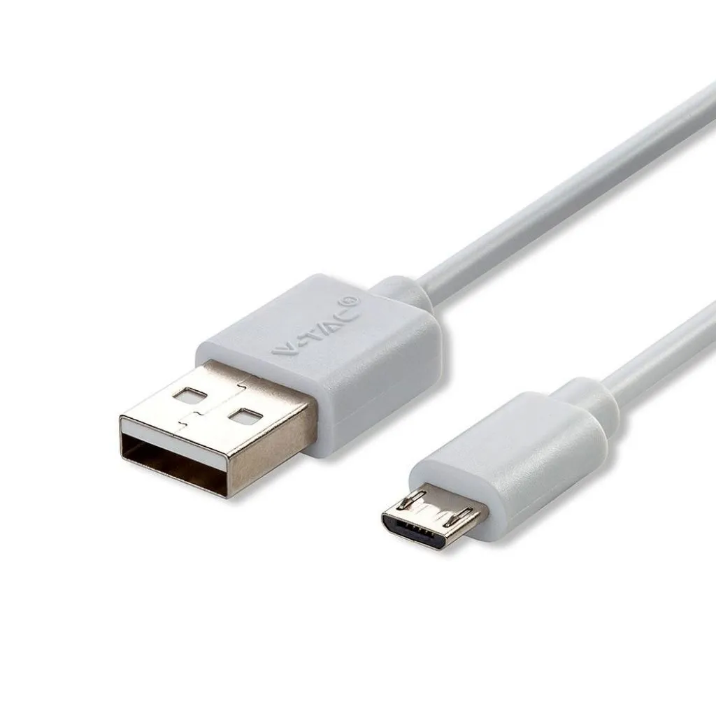 Cavo da Micro-USB a USB-A 1m Ricarica 1A Pearl Series Colore Bianco, vista generale cavo