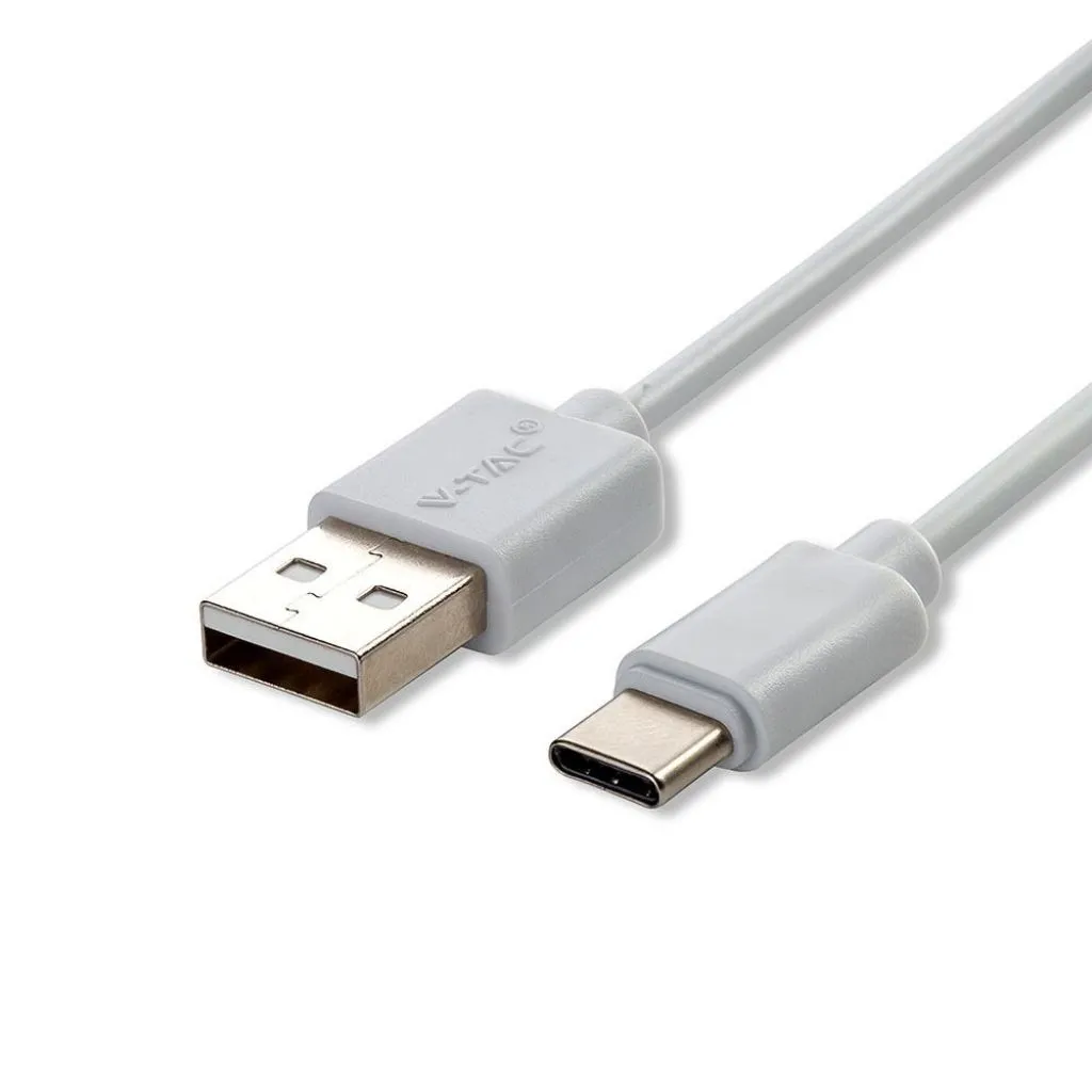 Cavo da USB Tipo-C a USB-A 1m Ricarica 1A Pearl Series Colore Bianco, vista angolata generale