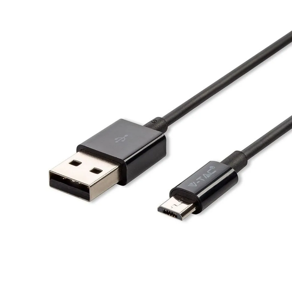Cavo da Micro-USB a USB-A 1m Ricarica 1A Silver Series Colore Nero, vista angolata