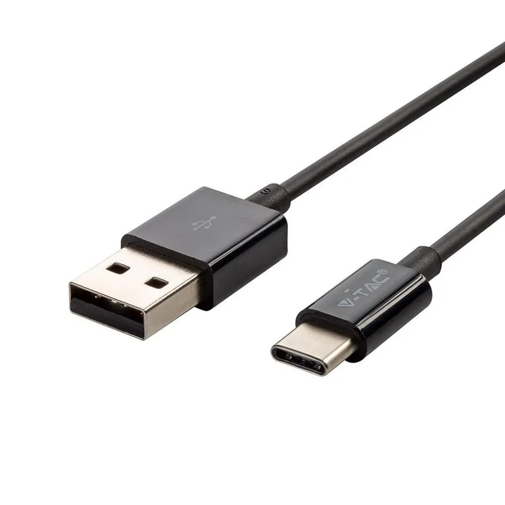 Cavo da USB Tipo-C a USB-A 1m Ricarica 1A Silver Series Colore Nero, vista dei connettori
