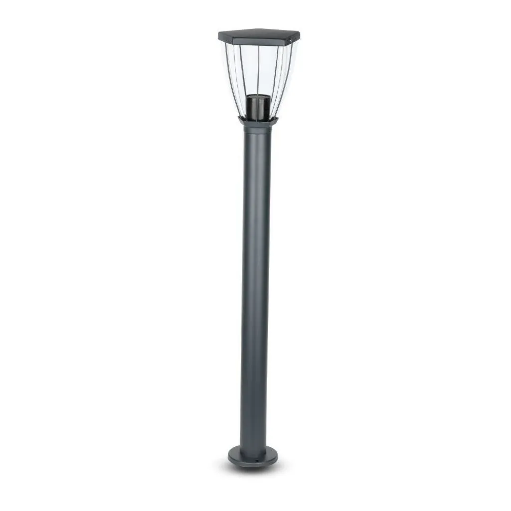 Piantana LED da Giardino con Portalampada E27 (max 40W) in Acciaio Inossidabile h: 800mm Colore Nero, vista frontale