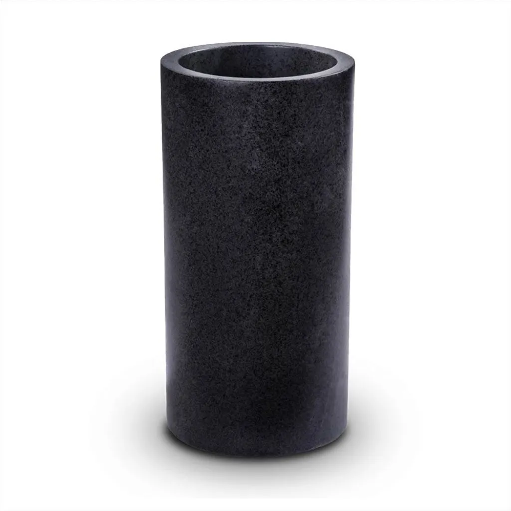 Lampada LED da Muro Rotonda G10 (Max 2x35W) in Cemento Colore Grigio Scuro, vista frontale angolata