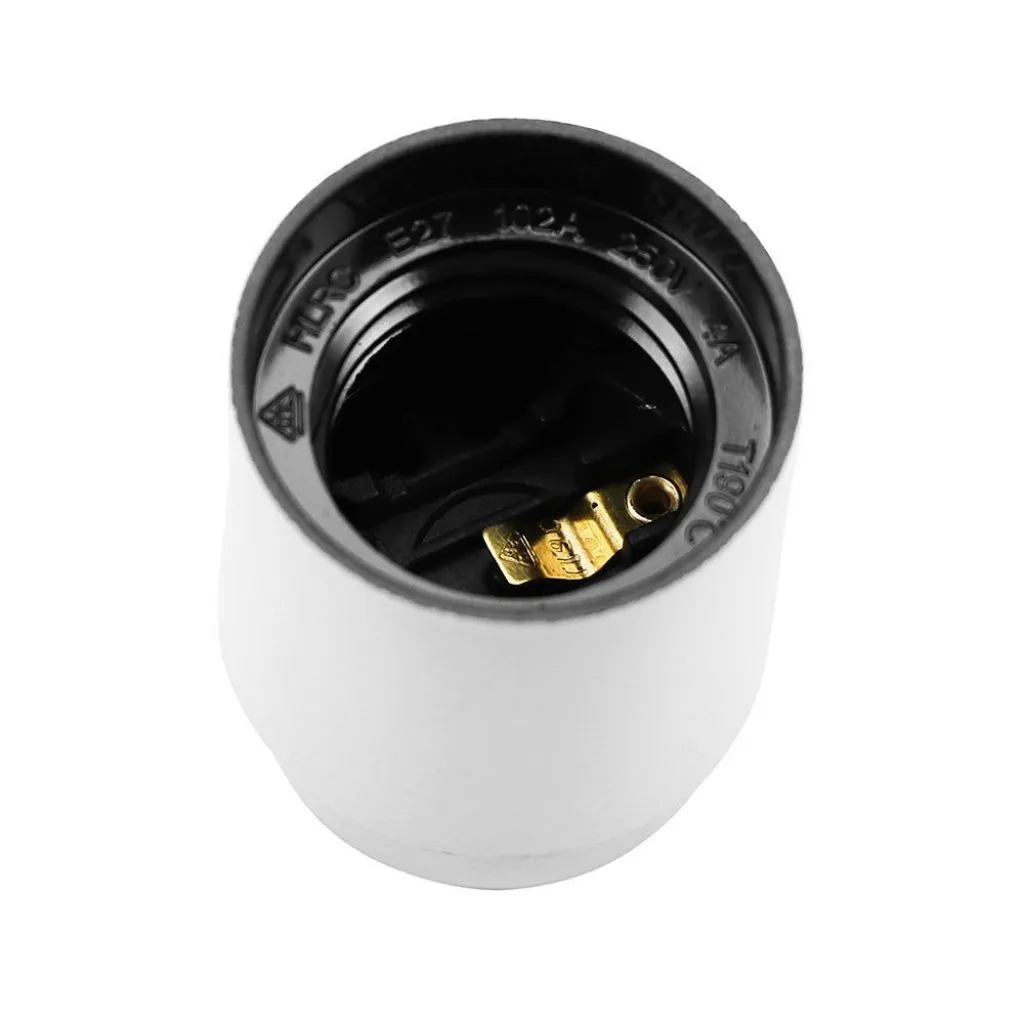 Portalampada in Bachelite Attacco E27 Colore Bianco, vista dall'alto