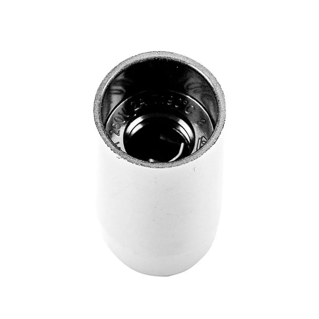 Portalampada in Bachelite Attacco E14 Colore Bianco, vista dall'alto