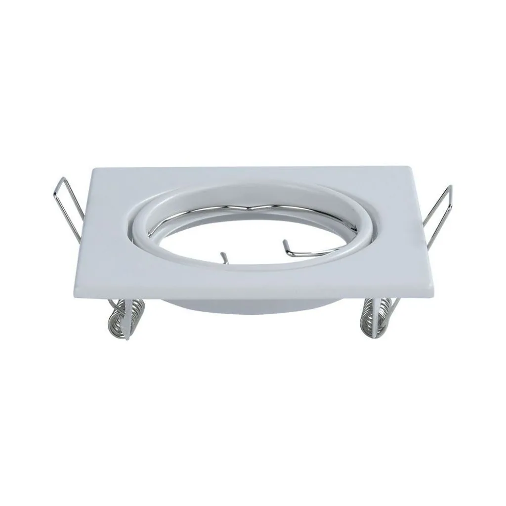 Portafaretto LED da Incasso Quadrato GU10 Colore Bianco (Box 2 Pezzi), vista angolata