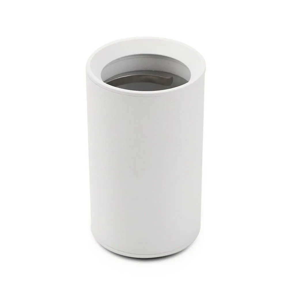 Portafaretto LED Montaggio a Plafone Rotondo GU10 Corpo Bianco ( H : 100mm ), vista frontale