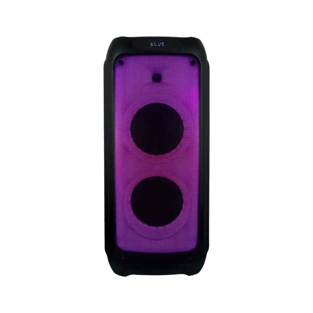 Altoparlante Trolley Ricaricabile 40W con Microfono Cablato Telecomando e Casse 2 x 8 pollici, vista frontale