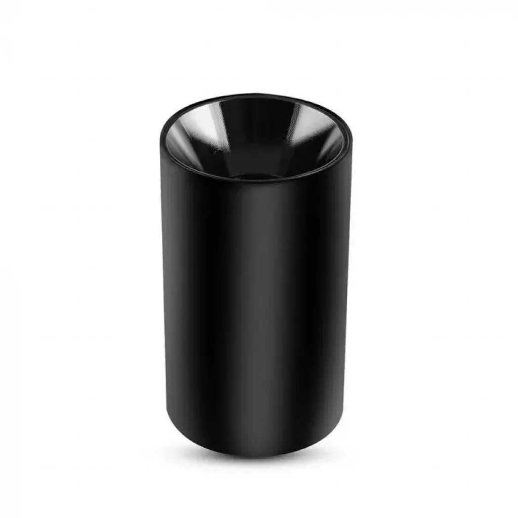 Portafaretto LED Montaggio a Plafone Rotondo GU10 Corpo Nero Riflettore Nero, vista angolata