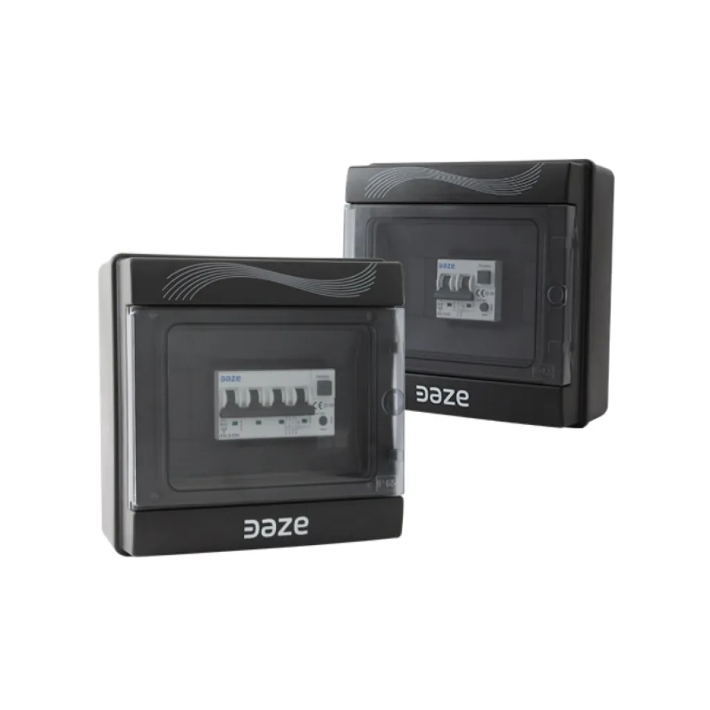 Quadro Elettrico di Protezione Monofase 40A 230V Compatibile con Wallbox Stazioni di Ricarica Monofase, vista angolata dei due quadri