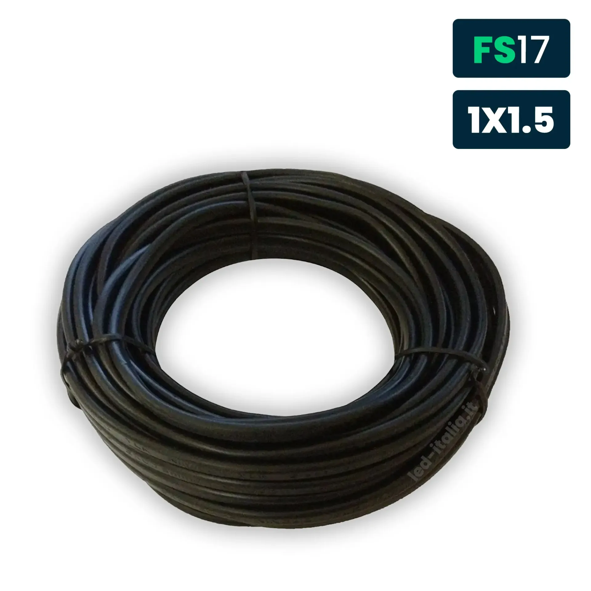 Cavo Unipolare FS17 450/750V 1,50mmq Nero, vista dall'alto
