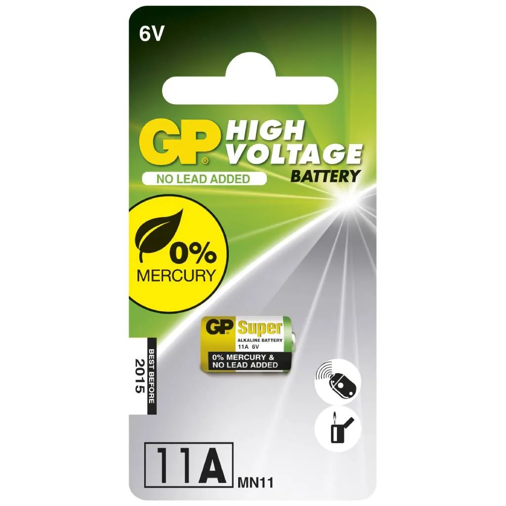 Batteria Super Alcalina Specialistica 6V 11A / MN11 (Blister 1 Pezzo), vista frontale del blister